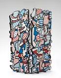 Jean Dubuffet, Le Tétrascopique, 1970-71, Four panels of polyvinyl chloride screenprinted in colours on both sides, with metal stand