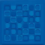 Victor Vasarely, Bellatrix, 1970, Wooden relief multiple painted in blues, contained in the original cardboard box