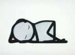 Stik, Rough Sleeper, 2010, Stencil spraypaint in black and white on MDF cut-out