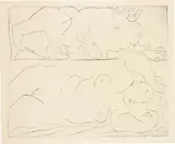 Pablo Picasso, Minotaure contemplant amoureusement une dormeuse (Minotaur Tenderly Admiring a Sleeping Woman), 1933, Drypoint, on laid Van Gelder paper, with full margins