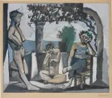 Pablo Picasso, Bacchanale (faunes de l'été), circa 1955, Etching and aquatint in colours, on BFK Rives paper, with full margins.é