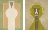 Personaje Blanco (White Person); and Cabeza en Amarillo (Head in Yellow) by Rufino Tamayo, 1976, Two etching and aquatints in colours with carborundum, on Guarro paper, the full sheets, sold Jan 2017