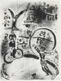 Marc Chagall, Les Cyclistes (The Cyclists), 1956, Lithograph, on wove paper, the full sheet