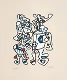 Jean Dubuffet, Parade nuptiale (Courtship), 1973, Screenprint in colours, on tan Canson paper, with full margins,