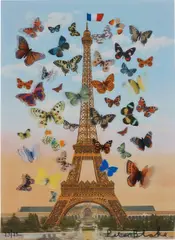 Peter Blake, Eiffel Tower, 2013, Lenticular acrylic panel, comprised of an inkjet print in colours, on photo paper, mounted to 3D lenses