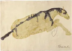 Reclining Horse by Elisabeth Frink, 1975, Wool pile tapestry in colours, offered Jan 2017