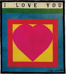 Peter Blake, I Love You, 1983, Wool pile tapestry in colours