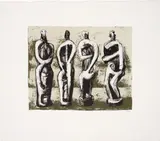 Henry Moore, Four Standing Figures, 1978, Lithograph in colours, on T H Saunders paper, with full margins