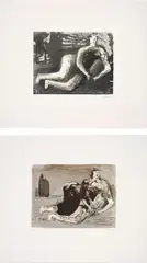 Adam; and Eve by Henry Moore, 1980, Two lithographs in colours, on T H Saunders paper, with full margins, sold Jan 2017