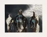 Henry Moore, Figures with Sky Background II, 1981, Lithograph in colours, on T.H. Saunders paper, with full margins