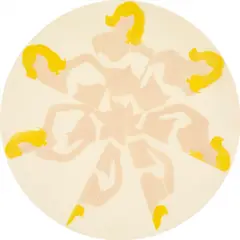 Gerald Laing, Circle Girl, 1964, Stencil painting in pink and yellow, on wove paper, with margins