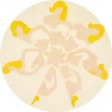Gerald Laing, Circle Girl, 1964, Stencil painting in pink and yellow, on wove paper, with margins