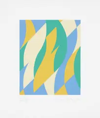 Fold by Bridget Riley, 2004, Screenprint in colours, on wove paper, with full margins, sold Jan 2017