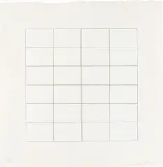 Untitled by Agnes Martin, 1973, Screenprint in grey, on Japanese rag paper, with full margins, in the original window-mount, sold Jan 2017