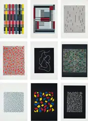 Connections by Anni Albers, 1925/1983, The complete set of nine screenprints in colours, on Cartiere Miliani of Fabriano Umbria Italia and Fabriano Cotton pape, sold Jan 2017