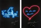 My Favourite Little Bird; and The Kiss was Beautiful by Tracey Emin, 2015-2016, Two offset lithographic posters in colours, on silk finish paper, the full sheets, sold Jan 2017
