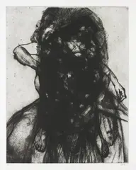 Glenn Brown, Layered Portrait (After Lucian Freud) 3, 2008, Etching, on Somerset paper, with full margins