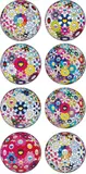 Flowerball: Want to Hold You; Awakening; Open Your Hands Wide; Thoughts on Matisse; The Flowerball’s Painterly Challenge; Flowerball Multicolor; Thoughts on Picasso; and Scenery with a Rainbow in the Midst by Takashi Murakami, 2014-2015, Eight offset lithographs in colours, on smooth wove paper, the full sheets, sold Jan 2017