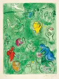 Marc Chagall, Les Vendanges (The Wine Harvest), pl.15 from Daphnis et Chloé, 1961, Lithograph in colours, on Arches paper, with full margins