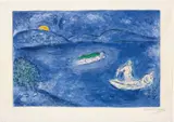 Marc Chagall, L'Echo (Echo), pl. 33 from Daphnis et Chloé, 1961, Lithograph in colours, on Arches paper, with full margins