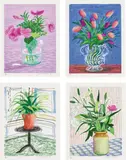 A Bigger Book: Art Editions A, B, C, and D by David Hockney, 2010/2016, Four iPad drawings in colours, printed on archival paper, with full margins, each with the original blue fabric-covered , sold Jun 2017