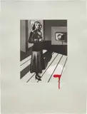 Richard Hamilton, Patricia Knight III (coloured), 1982, Soft-ground, lift-ground and step-bite aquatint, scraper and burnisher with unique hand-colouring in acrylic and enamel paint, on grey Rives paper, with full margins