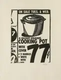 Andy Warhol, Cooking Pot, from International Anthology of Contemporary Engraving: The International Avant-Garde, Vol. 5, America Discovered, 1962, Photoengraving, on BFK Rives paper, with full margins