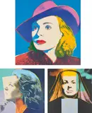Ingrid Bergman by Andy Warhol, 1983, The complete set of three screenprints in colours, on Lenox Museum Board, the full sheets, sold Jun 2017