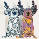 Kachina Dolls, from Cowboys and Indians by Andy Warhol, 1986, Screenprint in colours, on wove paper, the full sheet, sold Jun 2017
