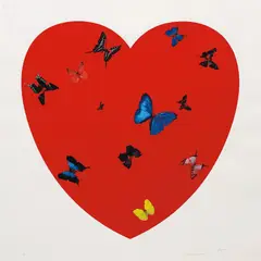 Damien Hirst, All You Need Is Love, Love, Love, 2008, Screenprint in colours, on wove paper, with full margins