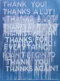 Mel Bochner, Thank You!, 2014, Screenprint in colours, on heavy card paper prepared with colour shifting pigment, the full sheet