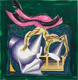 One Small Goat Papa Bought for Two Zuzim, pl.1, from Illustrations after El Lissitzky's Had Gadya by Frank Stella, 1984, Lithograph, linocut and screenprint in colours with hand-colouring and collage, on wove paper, the full sheet, sold Jun 2017