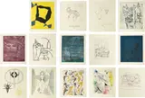 René Crevel: Feuilles Éparses (Scattered Leaves) by Alberto Giacometti and Man Ray Various Artists including Joan Miró, 1965, The complete set of 14 etchings, aquatints, woodcuts and lithographs in colours, hors-texte , with title page, text and , sold Jun 2017