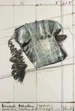 Wrapped Telephone, Project, from 12 years of Galeria Joan Prats by Christo & Jeanne-Claude, 1988, Lithograph with collage of transparent polyethylene, twine, and staples, with hand-colouring in grease pencil and paint,, sold Jun 2017