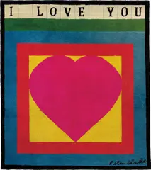 Peter Blake, I Love You, 1983, Wool pile tapestry in colours