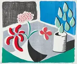 Red Flowers and Green Leaves, Separate, May by David Hockney, 1988, Hand-made print in colours executed on an office copier, on two sheets of Arches paper (as issued), the full sheets, sold Jun 2017