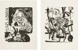 Albert Oehlen, Untitled; and Untitled, 1998, Two lithographs, on Somerset paper, with full margins