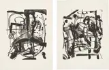 Albert Oehlen, Untitled; and Untitled, 1998, Two lithographs, on Somerset paper, with full margins