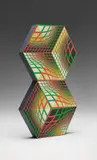 Kettes by Victor Vasarely, 1988, Wood multiple hand-painted with acrylic in colours on both sides, sold Jun 2017