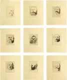Jim Dine, Self Portraits, 1971, The complete set of nine drypoints, on Hodgkinson hand-made tone weave paper watermarked 'PP', with full margins, the sheets loose (as issued) contained in the original brown leather portfolio