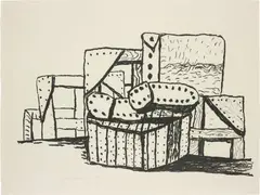 Philip Guston, Studio Forms, 1980, Lithograph, on Arches cover paper, with full margins