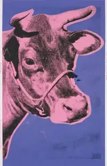 Cow by Andy Warhol, 1976, screenprint in colors on wallpaper, sold Jun 2017