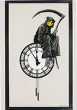 Grin Reaper by Banksy, 2005, Screenprint in colours, on grey wove paper, the full sheet, sold Jun 2017