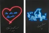 The Kiss was Beautiful; and My Favourite Little Bird by Tracey Emin, 2015-2016, Two digitally printed posters in colours, on silk finish paper, the full sheets, sold Jun 2017