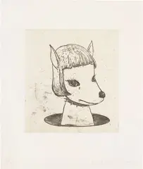 Spockie by Yoshitomo Nara, 2002, Soft-ground etching and aquatint, on Japanese paper chine-collé to wove paper, with full margins, sold Jun 2017
