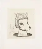 Yoshitomo Nara, Spockie, 2002, Soft-ground etching and aquatint, on Japanese paper chine-collé to wove paper, with full margins