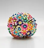Plush Flowerball by Takashi Murakami, 2008, Polyester and cotton spherical multiple in colours with acrylic boa and polyurethane, sold Jun 2017