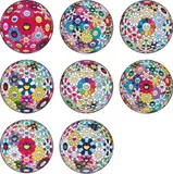 Thoughts on Picasso; Thoughts on Matisse; Scenery with a Rainbow in the Midst; Awakening; Flowerball: Want to Hold You; Flowerball Multicolor; Flowerball: Open Your Hands Wide; and The Flowerball’s Painterly Challenge by Takashi Murakami, 2014-2015, Eight offset lithographs in colours, on smooth wove paper, the full sheets, sold Jun 2017