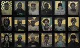 Walter & Zoniel, Iconostatus, 2012, Unique polyptych comprised of 18 direct positive photographs on tin with ink, pigment and oil paint, and 24 carat gold-leaf gilding