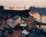 Shipyard #5 Qili Port, Zhejiang Province, China by Edward Burtynsky, 2004, Chromogenic print, mounted, sold May 2017